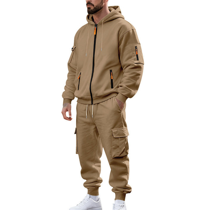 Men's nano urban functional cargo sweat set with hoodie, zippered pockets, and tapered cargo jogger StylebySassy