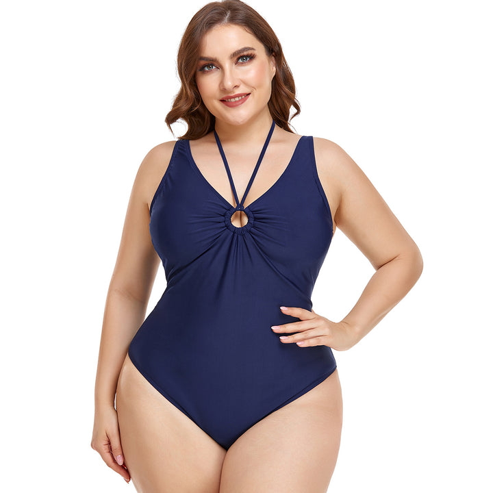Women Elegant High-Cut One-Piece Swimsuit with Fashionable Ring Detail StylebySassy