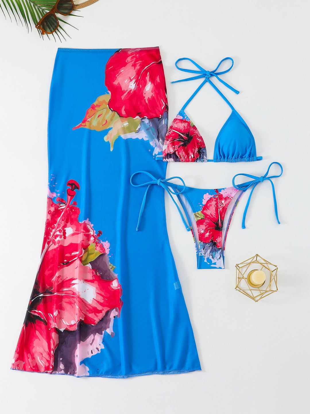 Women's Beach Dress with Blooming Bikini Set StylebySassy