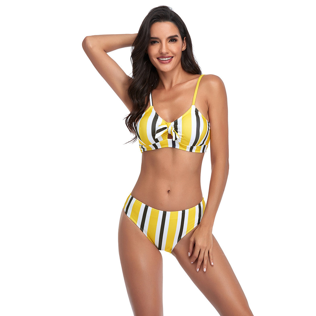 Women Triangle Bikini Set with Playful Knot Design StylebySassy