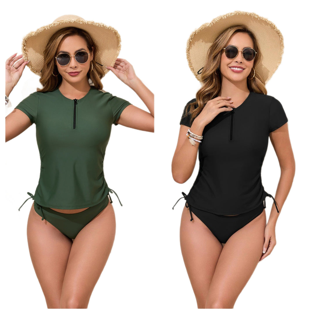 Ladies sporty rashguard bikini set with adjustable sides StylebySassy