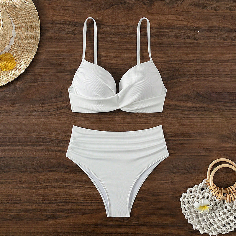 Women's High-Waisted Bikini Set with Elegant Underwire Top StylebySassy