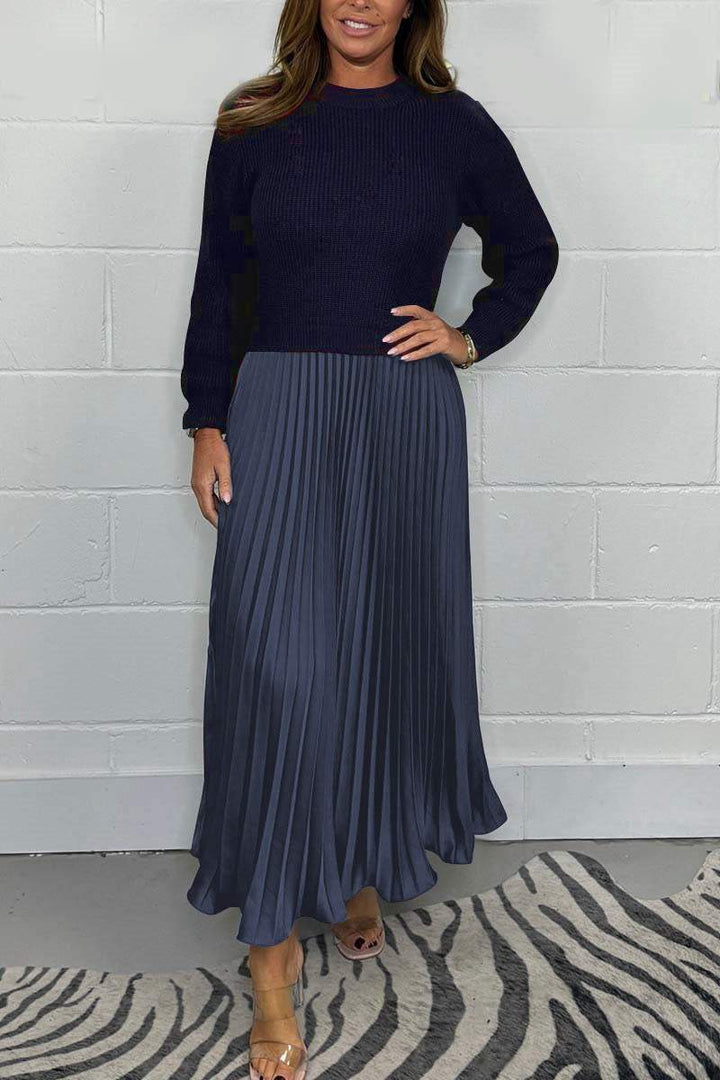 Women's nan pleated maxi skirt with elastic comfort waistband and softly falling pleats StylebySassy