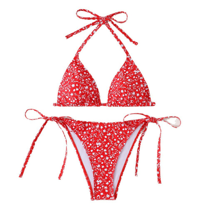 Women's Triangle Bikini with adjustable ties and floral details StylebySassy