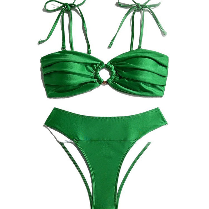 Women Elegant Triangle Bikini Set with Ruffle Details StylebySassy