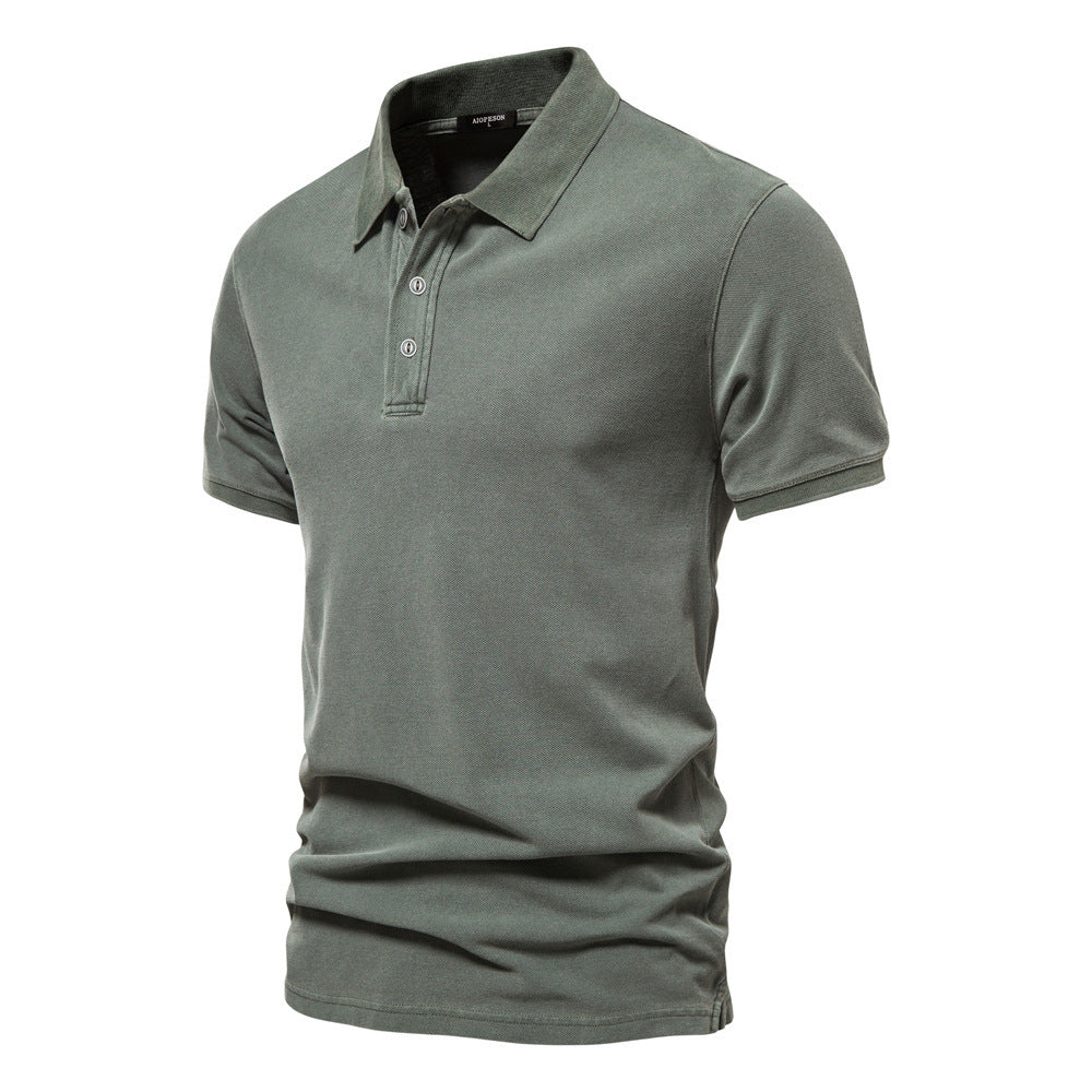 Men's breathable cotton polo with short sleeves and fine piqué structure StylebySassy