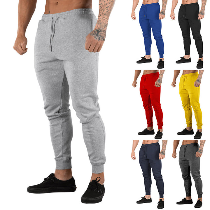Men's slim fit fleece lounge pants with drawstring, side pockets, and ribbed cuffs StylebySassy