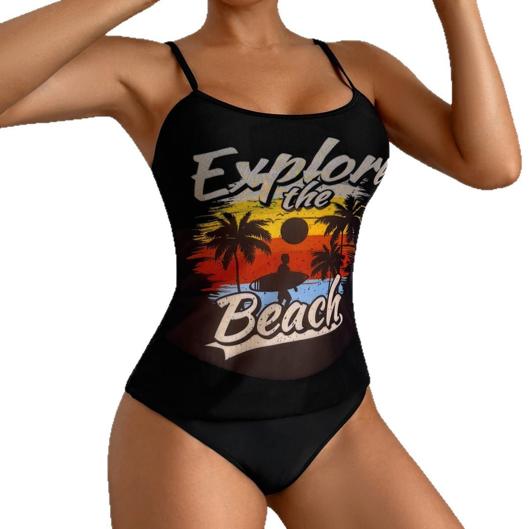 Women's Sporty Tankini Set with Trendy Print StylebySassy
