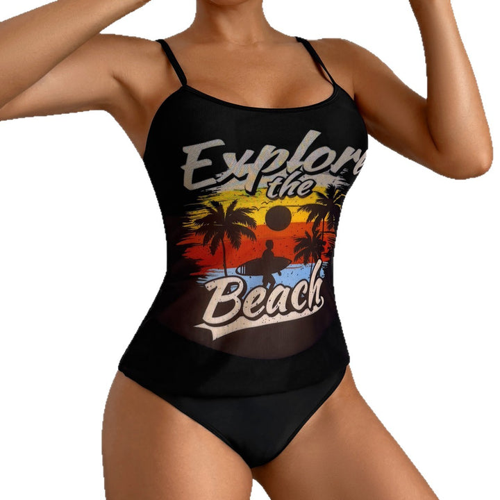 Women's Sporty Tankini Set with Trendy Print StylebySassy