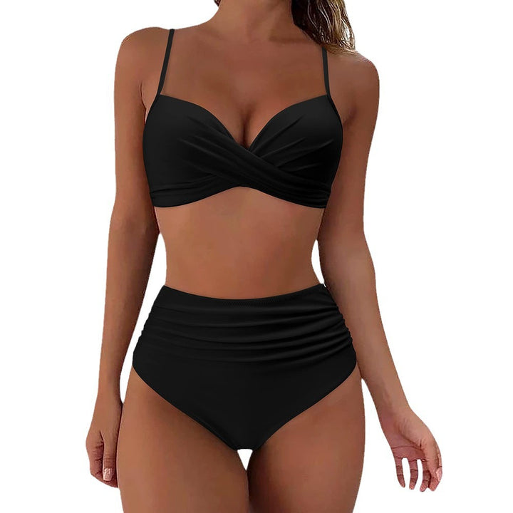 Women's high-waisted bikini set with elegant wrap design StylebySassy