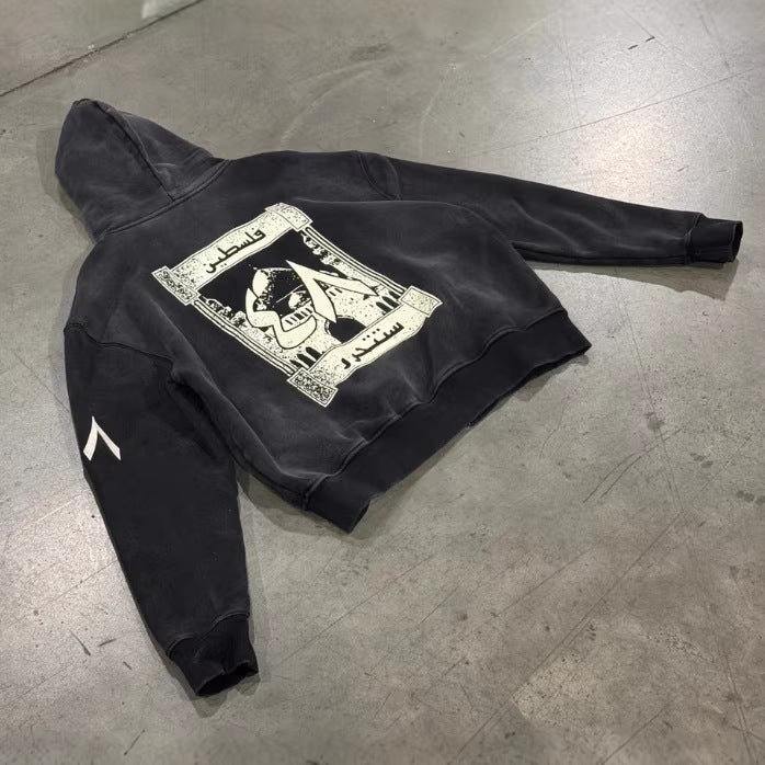 Unisex nan Oversize Hoodie Set in Vintage Look with zipper, expressive embroidery and wide sweatpants StylebySassy