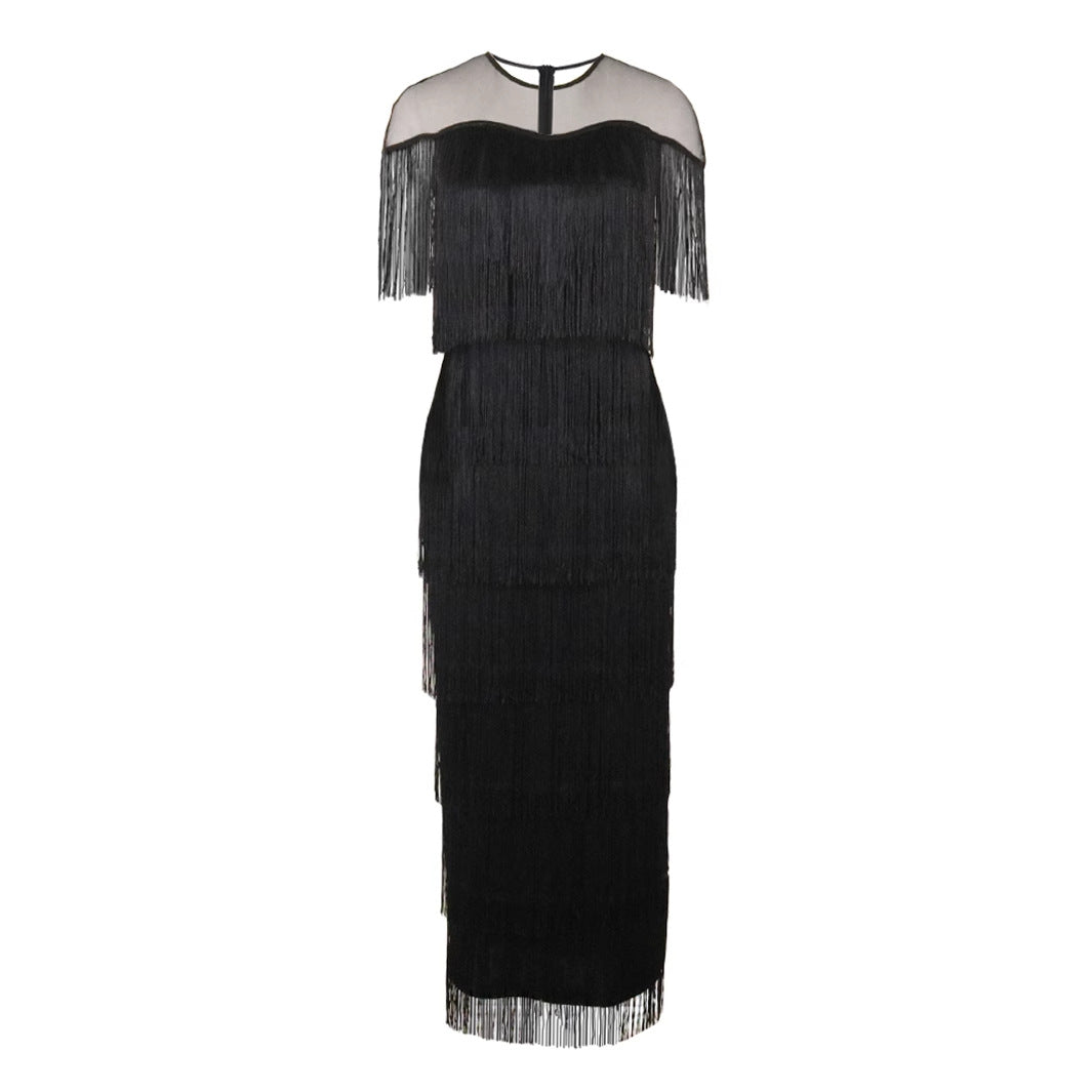 Women's Maxi Dress with Fringes StylebySassy