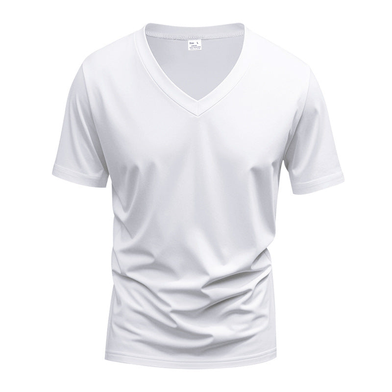 Men's V-neck functional shirt made of lightweight interlock with a fitted cut StylebySassy