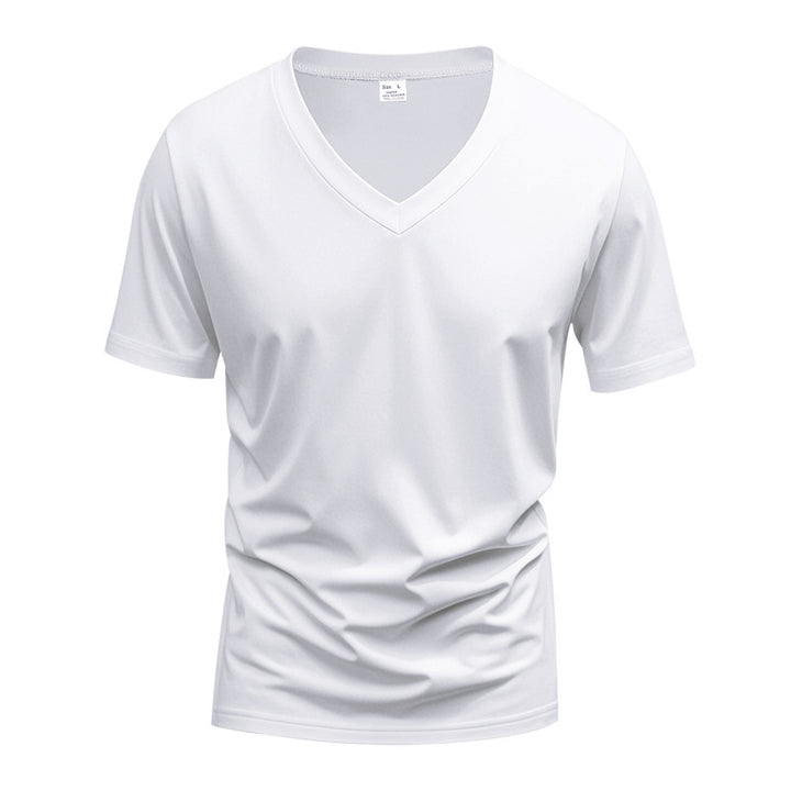Men's V-neck functional shirt made of lightweight interlock with a fitted cut StylebySassy