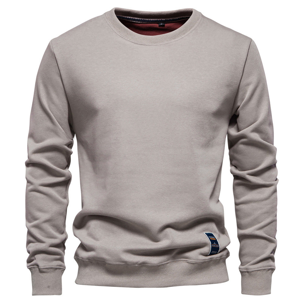 Men's classic crew neck sweatshirt made of heavy cotton blend with fleece inner side and ribbed cuffs StylebySassy