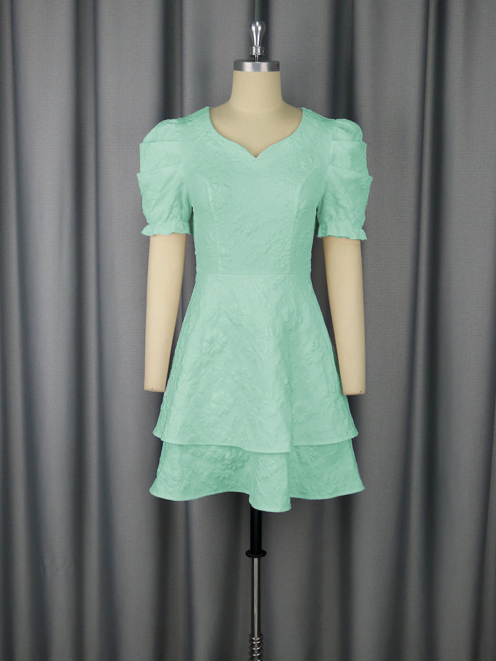 Women's romantic short sleeve dress with tiered skirt StylebySassy