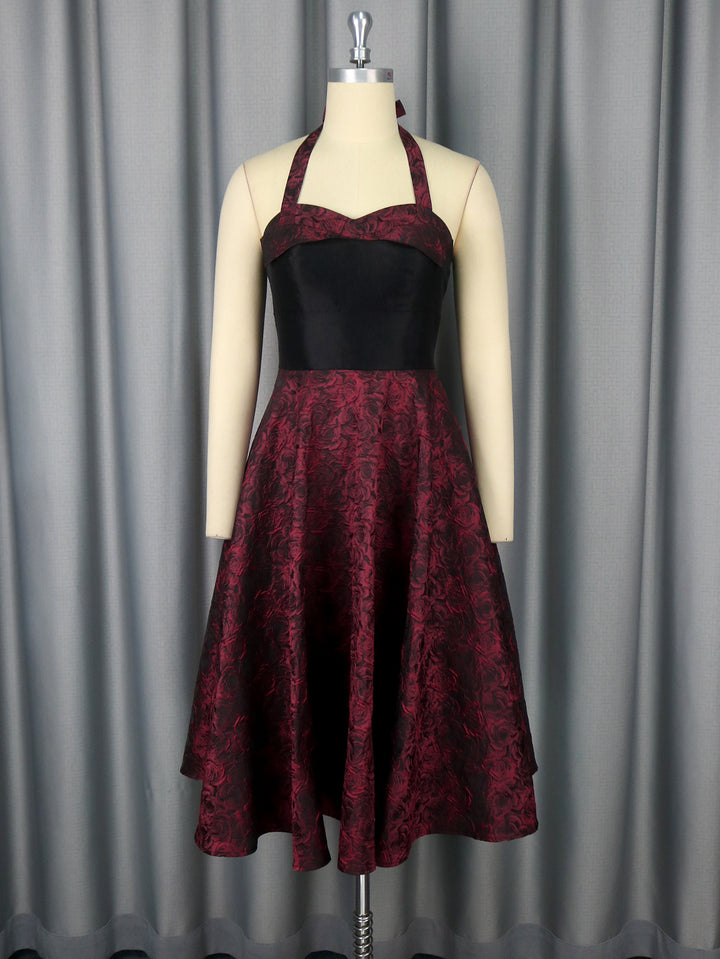 Women Elegant Cocktail Dress with Floral Pattern and Flattering Waist Belt StylebySassy