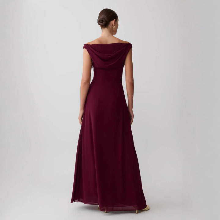 Women's Elegant Off-Shoulder Maxi Dress with Flowing Cut StylebySassy