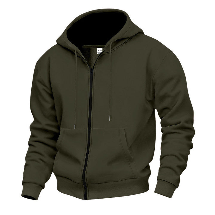 Men's hooded jacket with full zip and concealed zip pockets StylebySassy