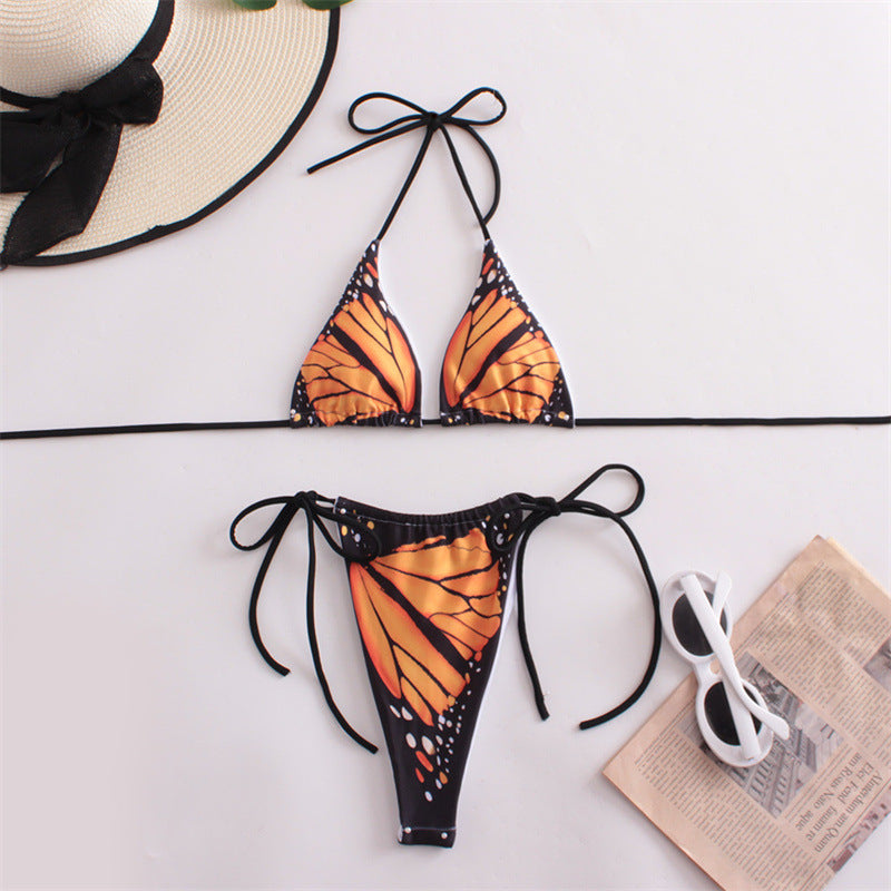 Women's Triangle Bikini with Butterfly Design and Adjustable Straps StylebySassy