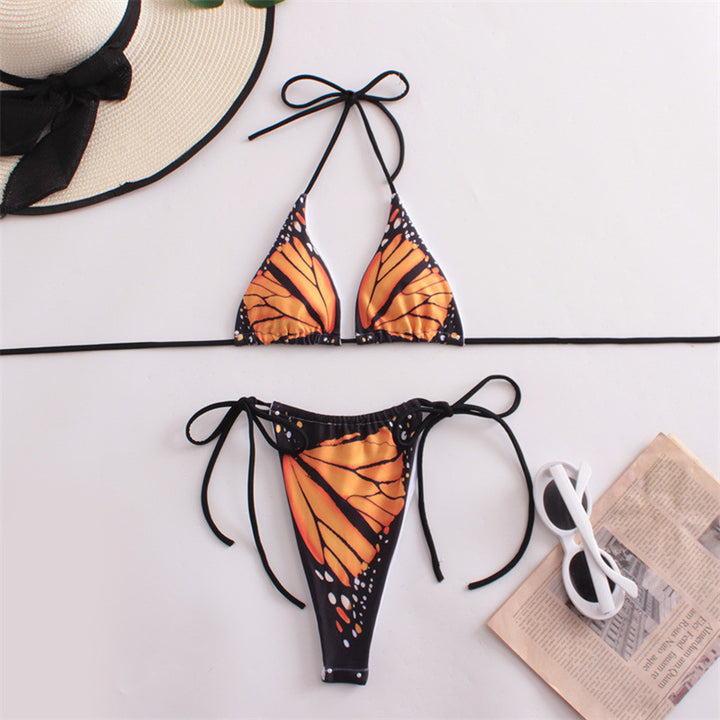 Women's Triangle Bikini with Butterfly Design and Adjustable Straps StylebySassy