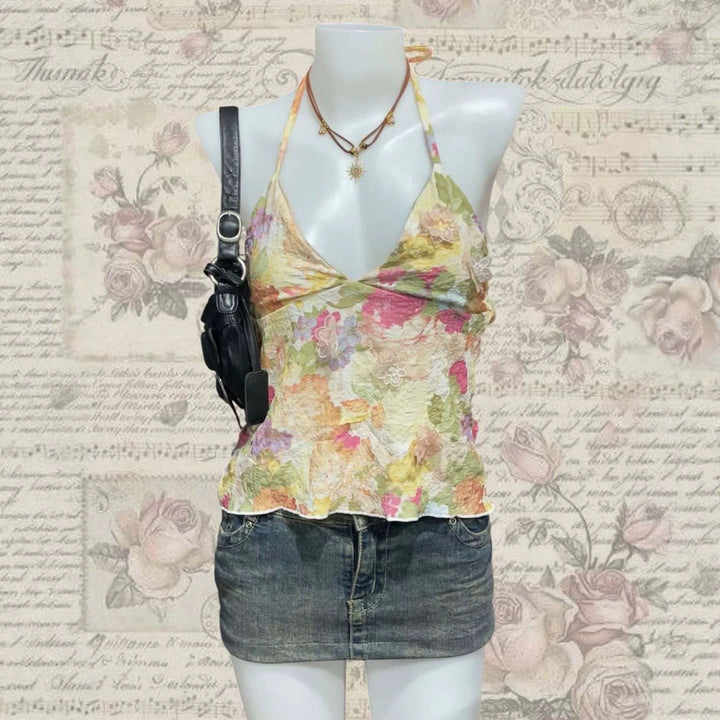 Ladies Playful Printed Chiffon Top StylebySassy