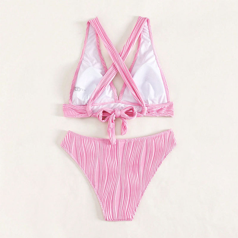 Women's bikini set with high waistband and elegant folds StylebySassy