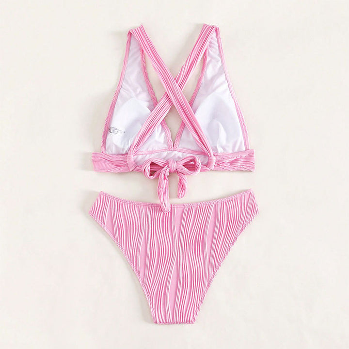 Women's bikini set with high waistband and elegant folds StylebySassy