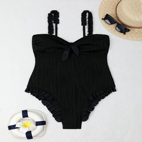 Women One-Piece Swimsuit with Textured Ribbed Surface StylebySassy