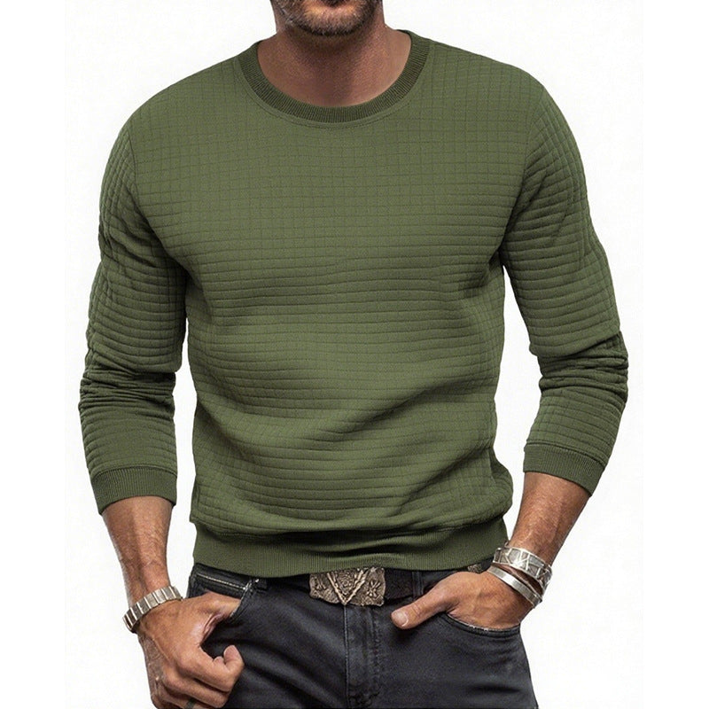 Men's structured crew neck sweatshirt made of quilted cotton blend StylebySassy