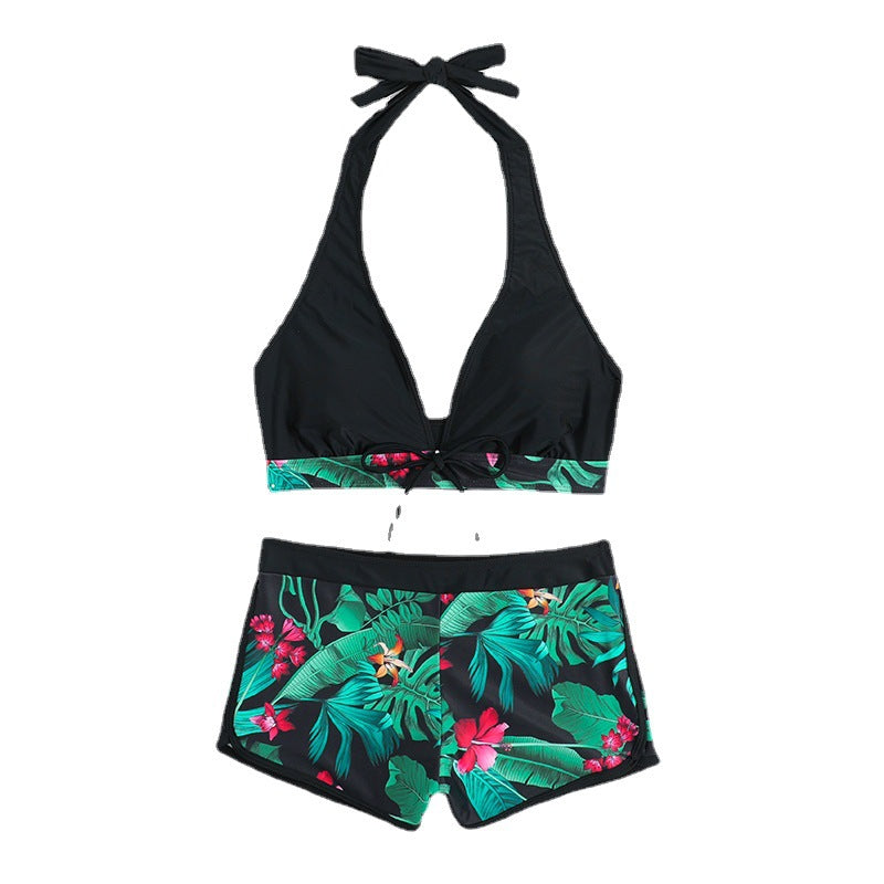 Ladies triangle bikini with floral shorts design StylebySassy