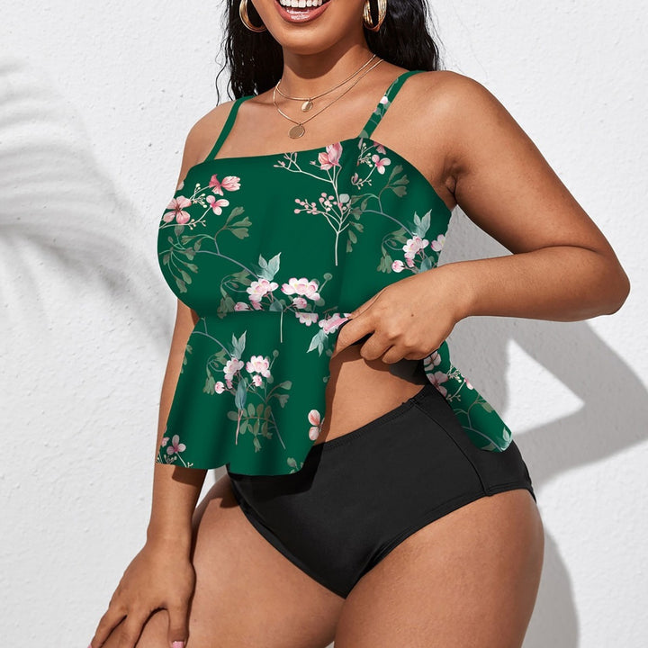 Women's tankini with flared skirt and floral design StylebySassy