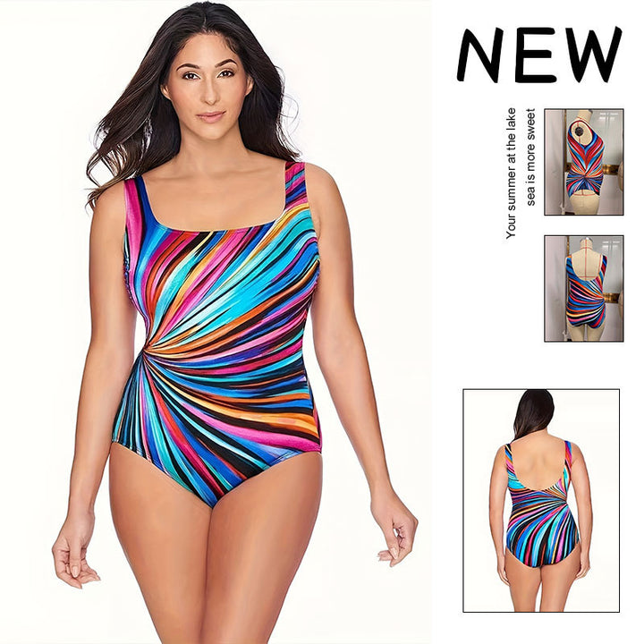 Women’s one-piece swimsuit with spiral design and wide straps StylebySassy