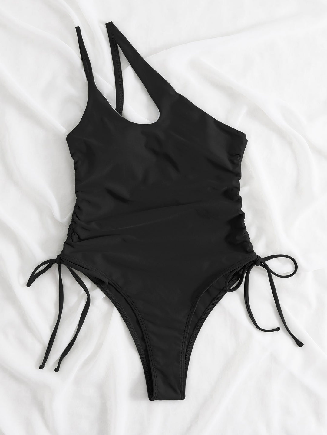 Women's one-piece swimsuit with sophisticated wrap detail and adjustable straps StylebySassy
