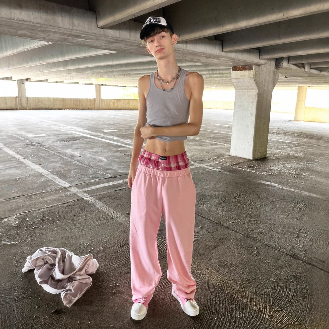 Women's casual jersey lounge pants with elastic waistband and wide leg StylebySassy