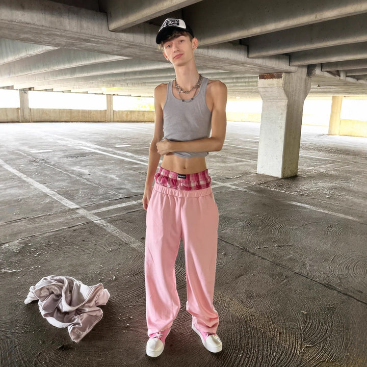 Women's casual jersey lounge pants with elastic waistband and wide leg StylebySassy