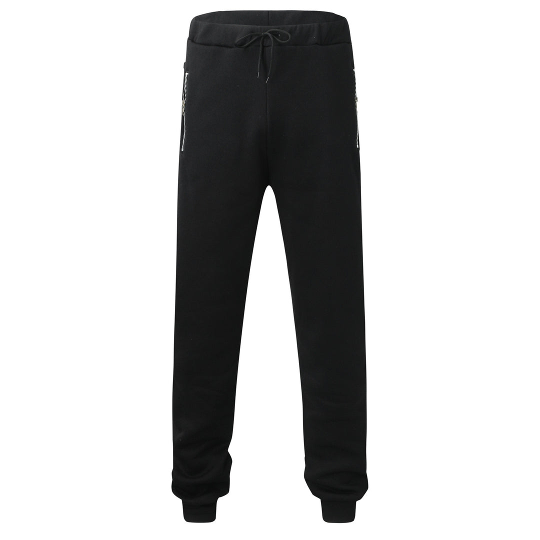 Men's comfortable jogging pants with elastic waistband drawstring tapered legs and side zip pockets StylebySassy
