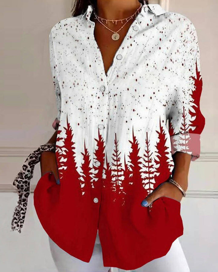 Women's longline shirt blouse with fir silhouette, full-button placket and side pockets StylebySassy