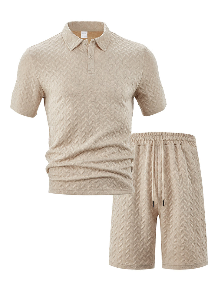 Men's structured polo set made of breathable cotton blend StylebySassy