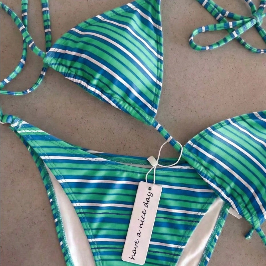 Women's triangle bikini with classic polka dot pattern StylebySassy