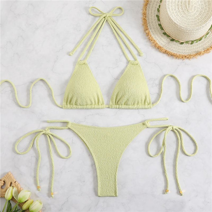 Women's Triangle Bikini Set with Adjustable Ties StylebySassy