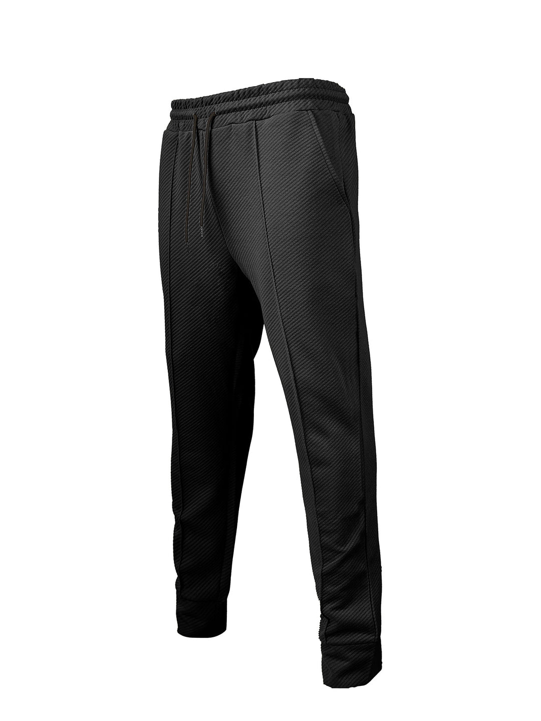 Men's diagonal structured comfort jog pants with pre-shaped inseam and ribbed ankle cuff StylebySassy
