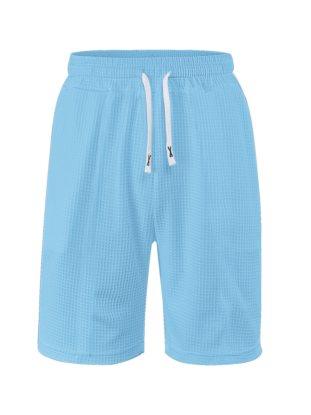 Men's breathable waffle pajama shorts with elastic comfort waistband, drawstring, and side pockets StylebySassy
