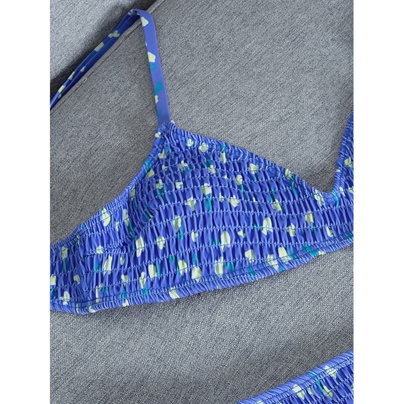 Women's bikini set with elastic ruffle design and creative tie knot StylebySassy