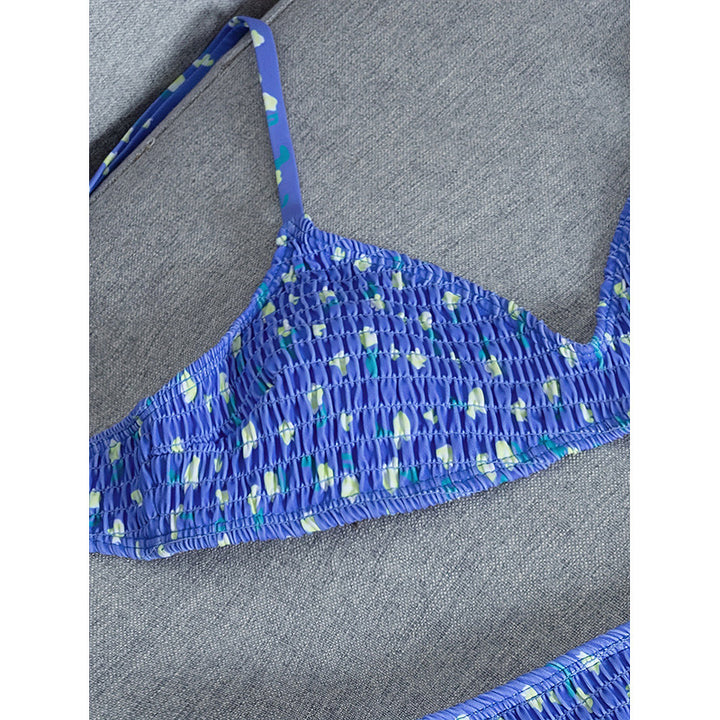 Women's bikini set with elastic ruffle design and creative tie knot StylebySassy