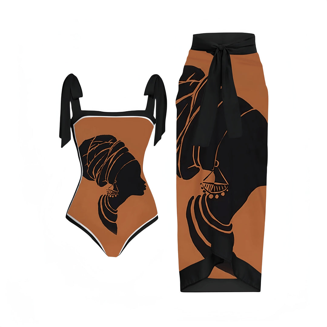 Women's Elegant Swimsuit with Matching Wrap Skirt StylebySassy