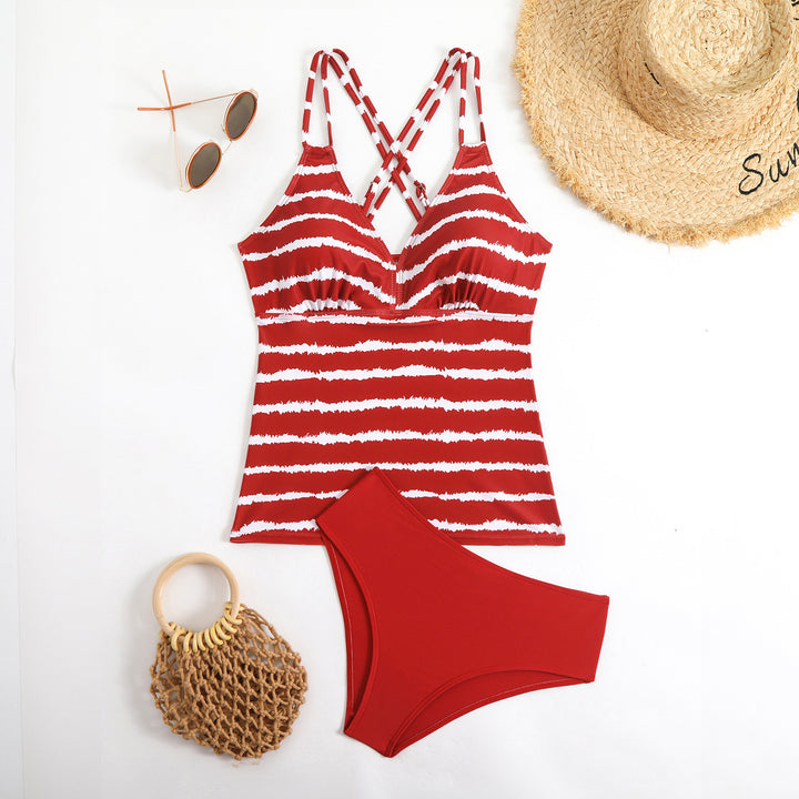 Ladies Tankini with stylish striped pattern StylebySassy
