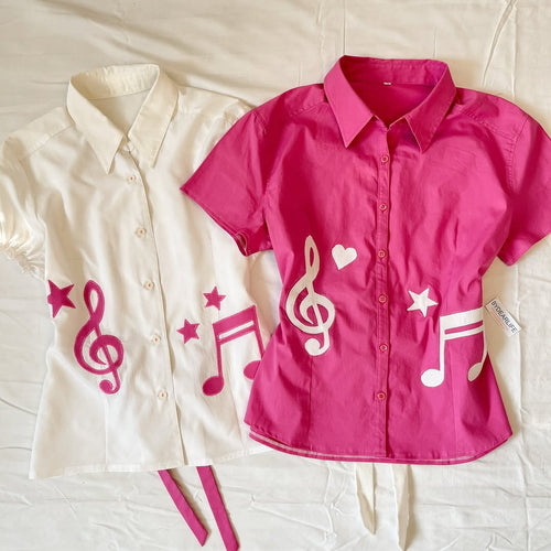 Ladies Musical Short Sleeve Shirt StylebySassy
