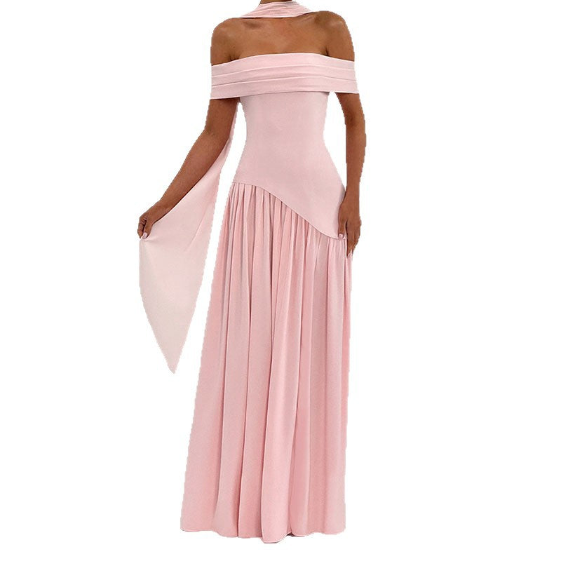 Women Off-Shoulder Maxi Dress with High Slit StylebySassy