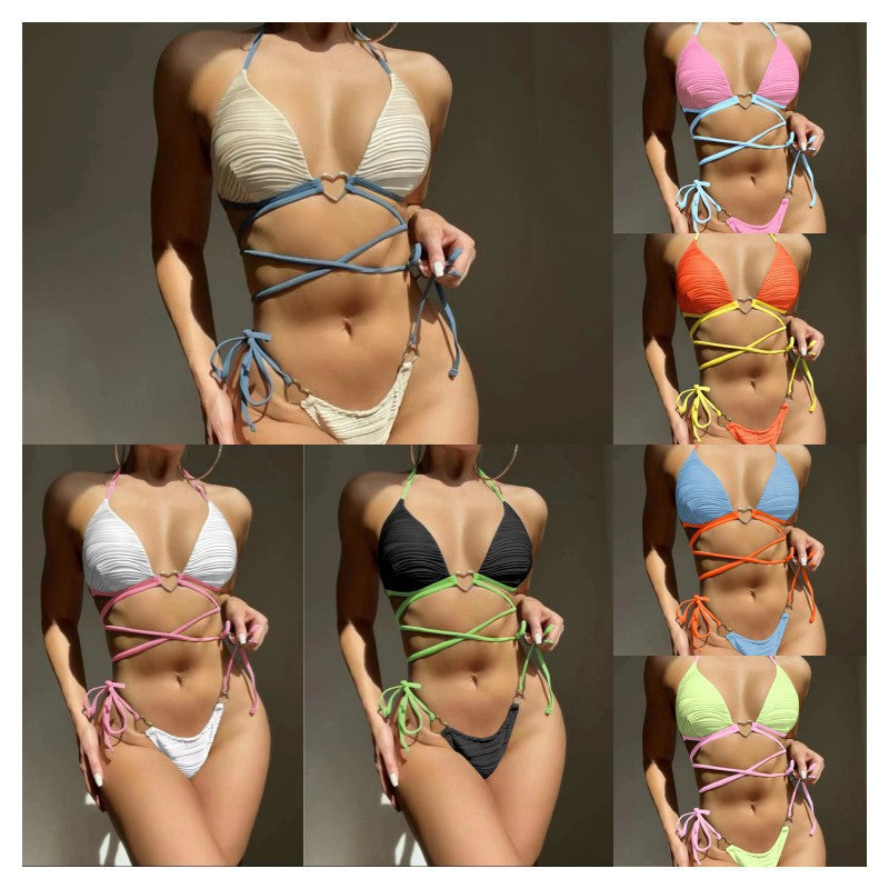 Ladies triangle bikini with innovative lacing design StylebySassy
